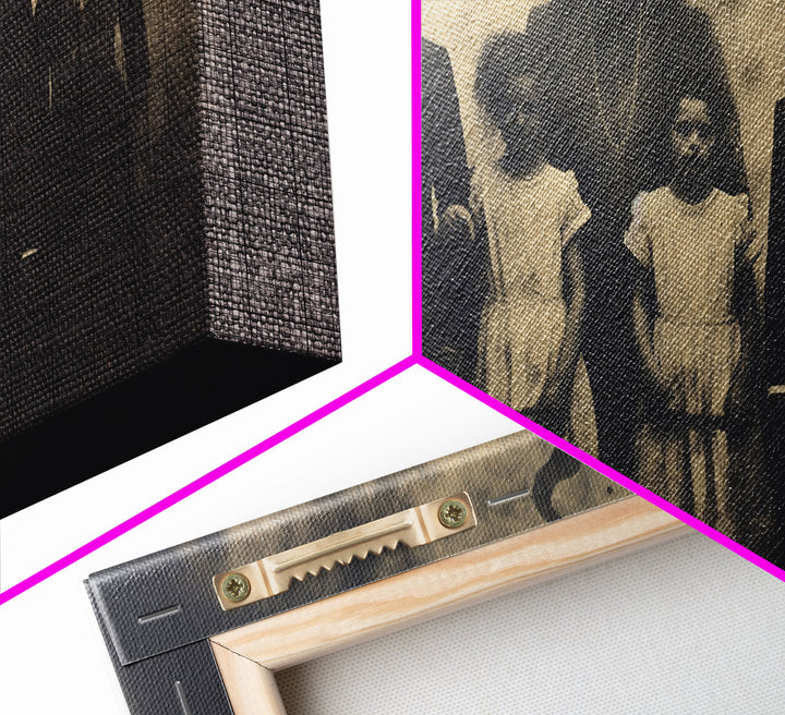 The Demon Cult, Haunted Art, Creepy Halloween Decor, Framed Canvas Print, Vintage Tintype Photo Art, Halloween Print