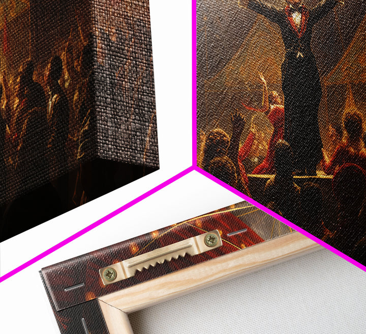 The Cursed Circus, Unique Halloween Art, Framed Canvas Print, Halloween Poster Art, Horror Prints