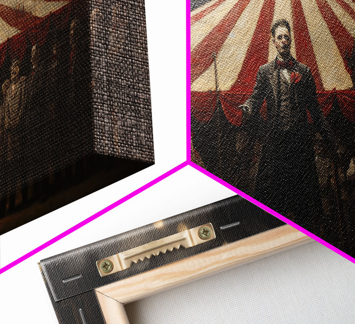 The Cursed Circus, Unique Halloween Art, Framed Canvas Print, Halloween Poster Art, Horror Prints, Victorian Oil Painting, Halloween Decor