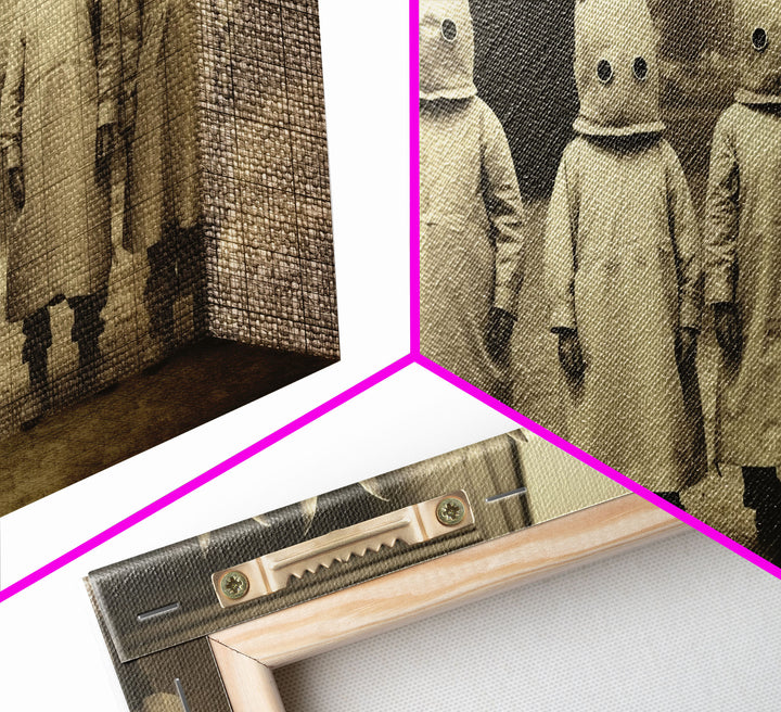 Cult Of The Bunny, Creepy Halloween Trick Or Treaters, Framed Canvas Print, Vintage Tintype Photography Art, Halloween Art Print