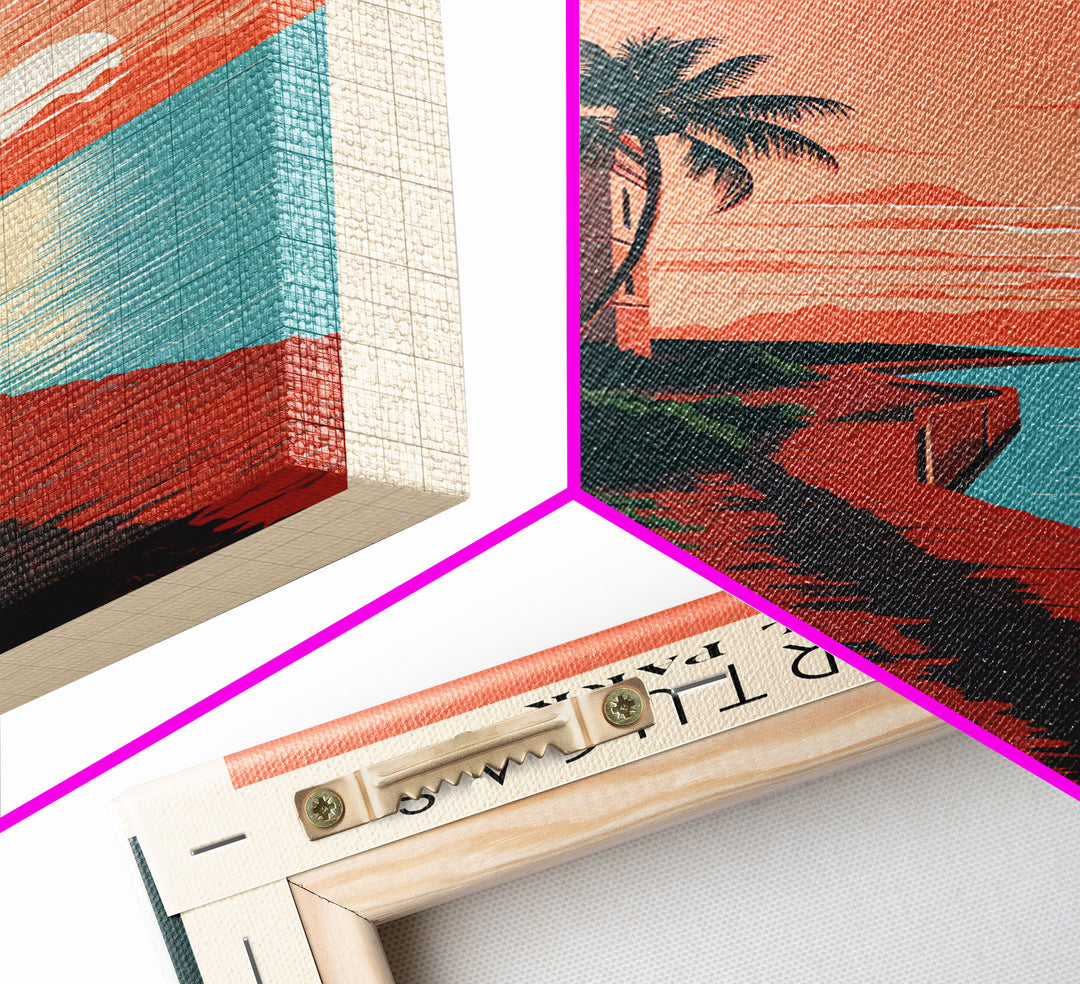 Dry Tortugas National Park FloridaTravel Art, National Park Print, Minimalist Travel Art, Midcentury Modern Style Landscape Painting