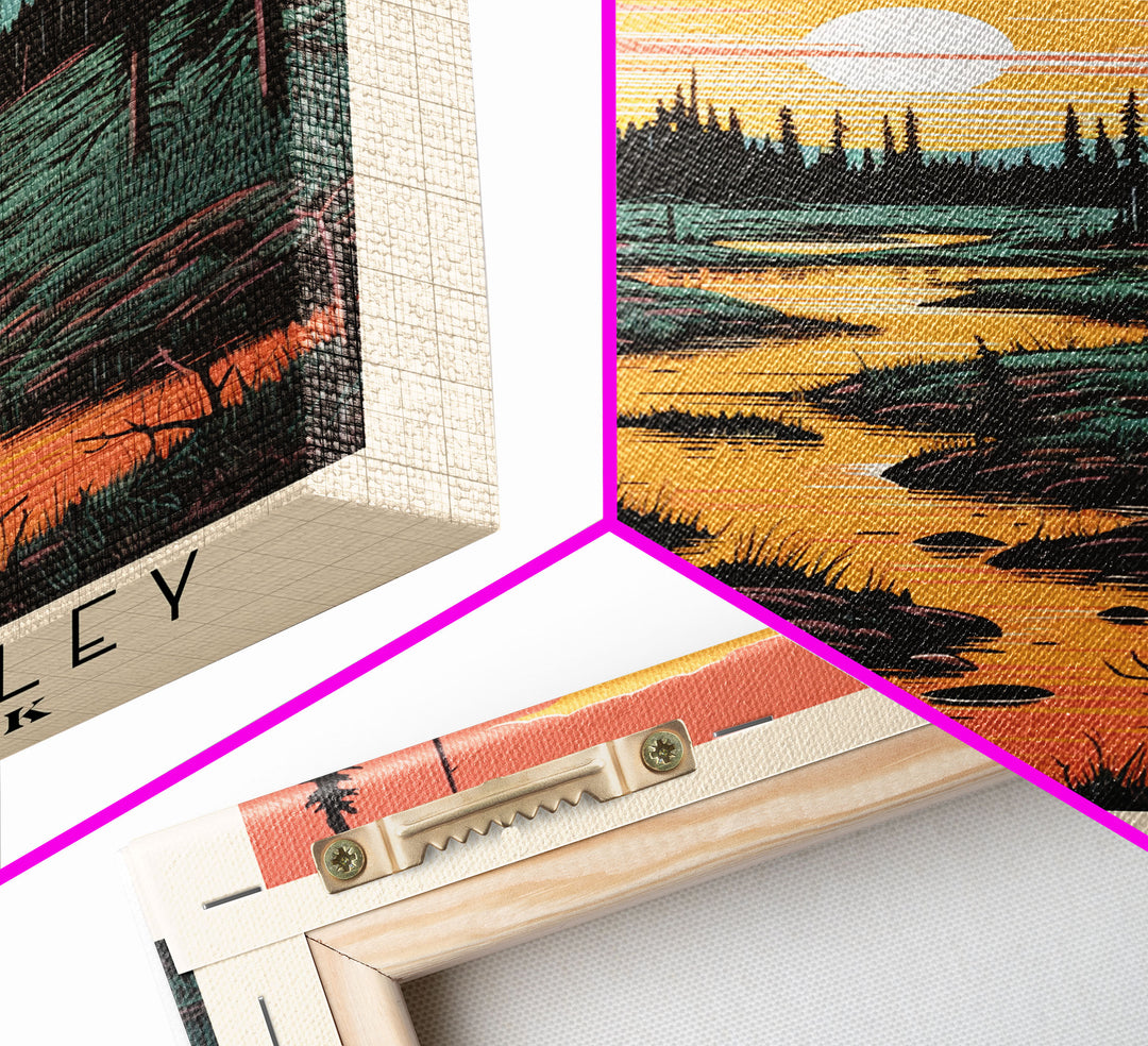 Kobuk Valley National Park Alaska Travel Art, National Park Print, Minimalist Travel Art, Midcentury Modern Style Landscape Painting