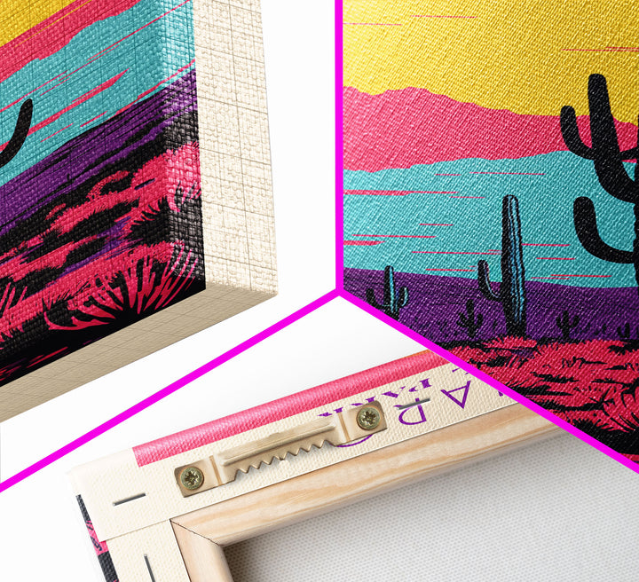 Saguaro National Park Arizona Travel Art, National Park Print, Minimalist Travel Art, Midcentury Modern Style Landscape Painting