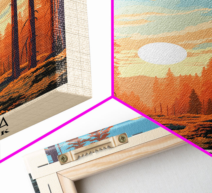 Sequoia National Park California Travel Art, National Park Print, Minimalist Travel Art, Midcentury Modern Style Landscape Painting