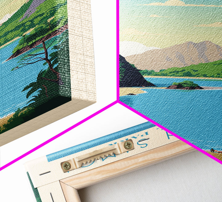 American Samoa National Park Vatia Travel Art, National Park Print, Minimalist Travel Art, Midcentury Modern Style Landscape Painting