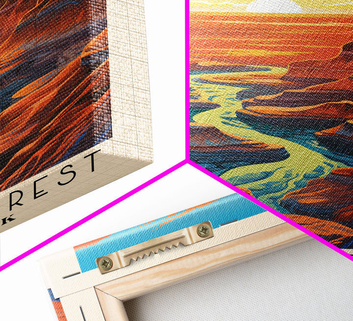 Petrified Forest National Park Washington Travel Art, National Park Print, Minimalist Travel Art, Midcentury Modern Style Landscape Painting