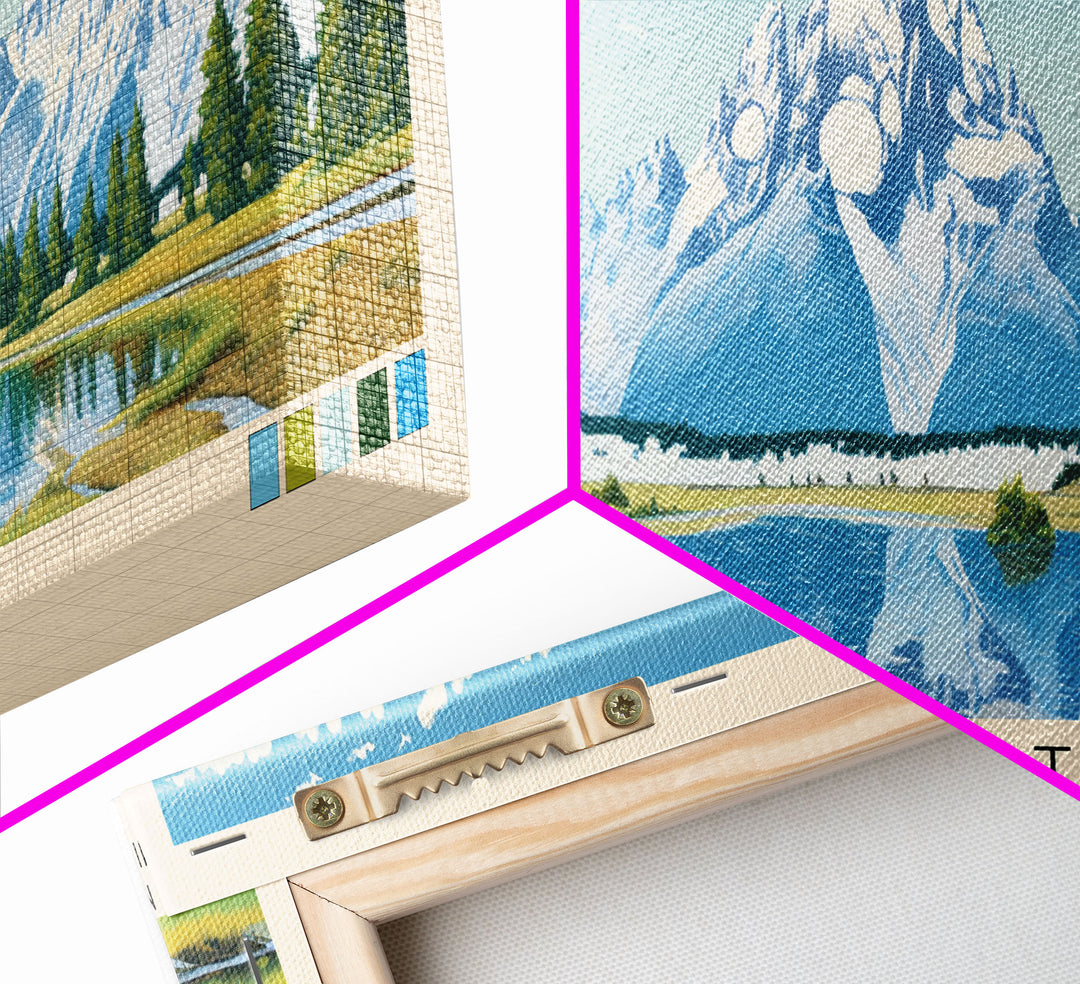 Grand Teton National Park Panoramic Wyoming Travel Art, National Park Print, Minimalist Travel Art, Subdued Watercolor Painting Panoramic
