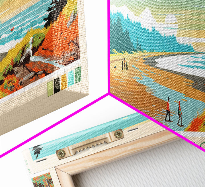 Olympic National Park Panoramic Washington Travel Art, National Park Print, Minimalist Travel Art, Midcentury Modern Style Landscape