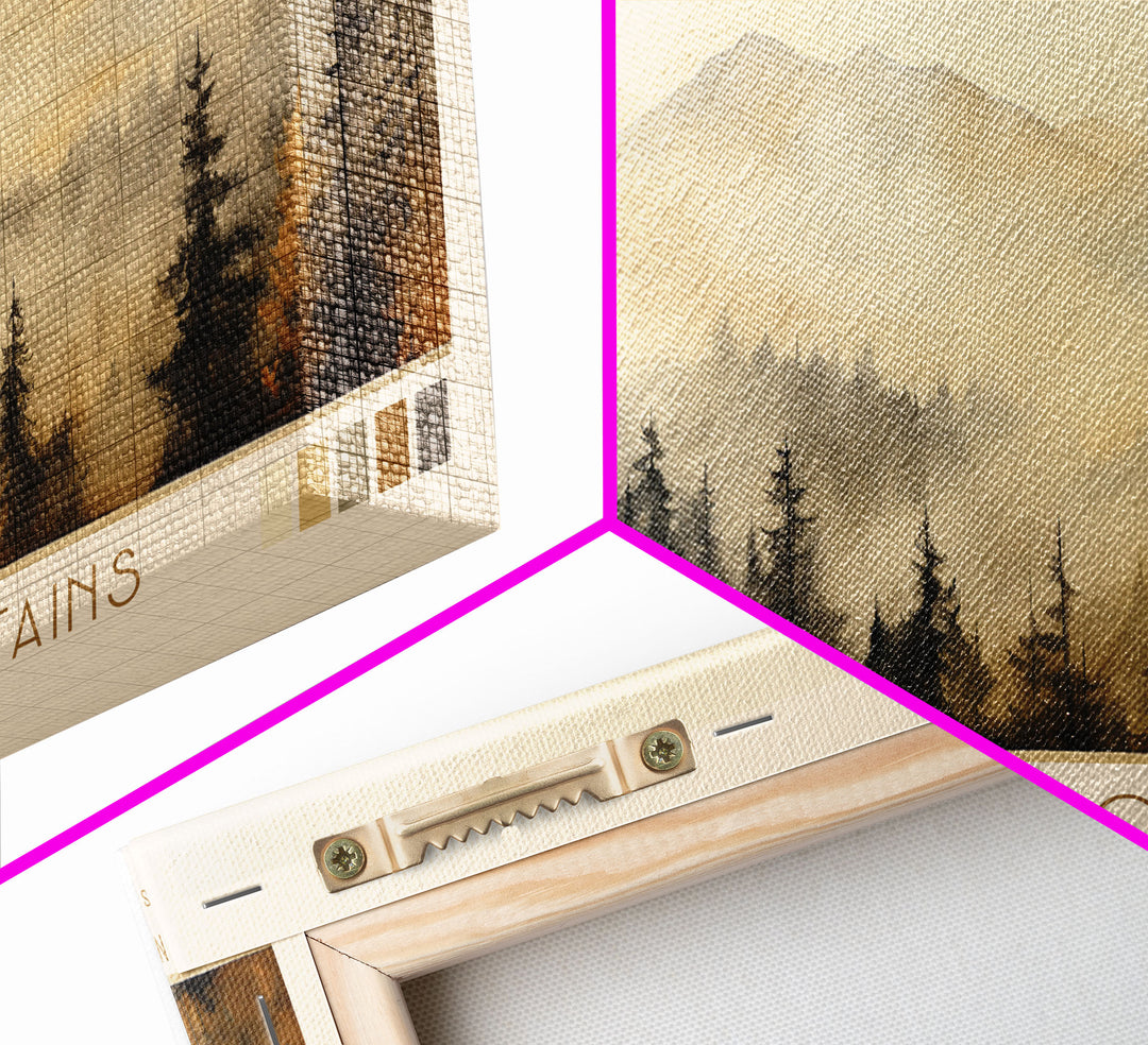 Great Smoky Mountains National Park Panoramic Travel Art, National Park Print, Minimalist Travel Art, Subdued Watercolor Painting Panoramic