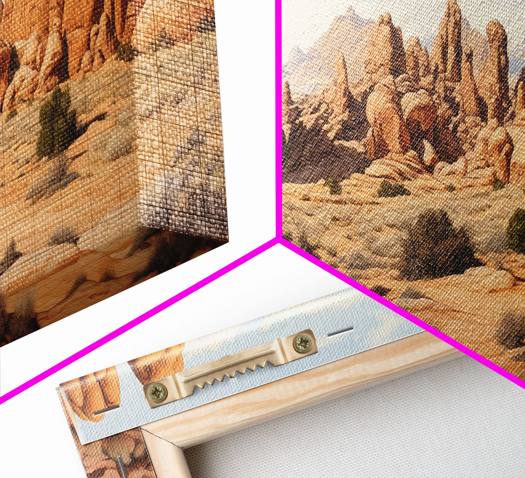 Arches National Park Poster, Utah, Extra Large Horizontal Wall Art, Watercolor Travel Print, Framed Canvas Print Wall Decor