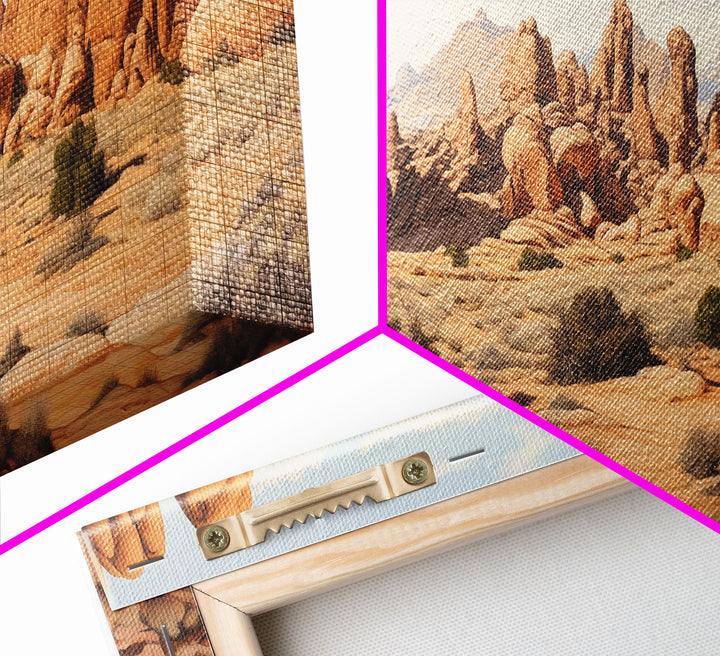 Arches National Park Poster, Utah, Extra Large Horizontal Wall Art, Watercolor Travel Print, Framed Canvas Print Wall Decor