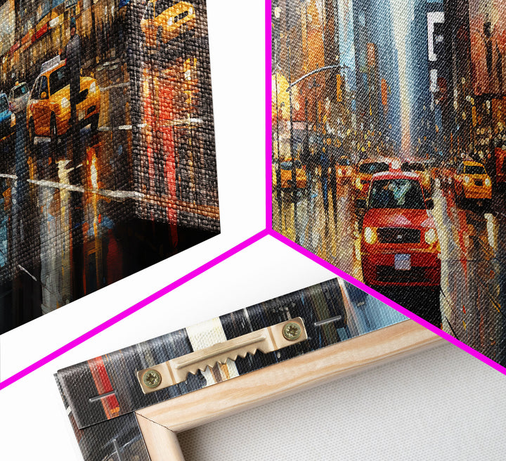 Watercolor of New York City, NYC Times Square, Framed Canvas Print, NYC Wall Art, Metropolis Decor, Cool Office Art, Dr. Office Art