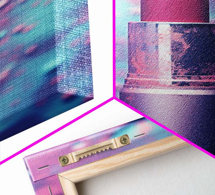 Red Lipstick Wall Art, Framed Canvas Print, Liminal Spaces, Vaporwave Aesthetic Wall Art, Girl Room Decor, Girl's Dorm Room