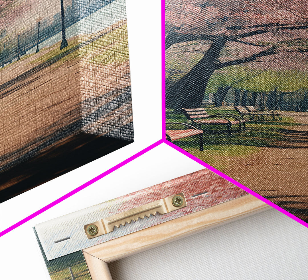 Nature Wall Art, Park Wall Print, Cherry Blossoms, Canvas Print, Wall Hanging, Portrait Art, Bookshelf Decor, Appreciation Gift, Office Art