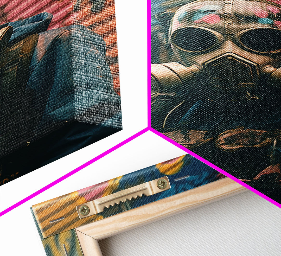 Gas Mask, Urban Wall Art, Graffiti, Canvas Print, Wall Hanging, Portrait Art, Bedroom Prints, Modern Home Decor, Dorm Room Art, RV Decor