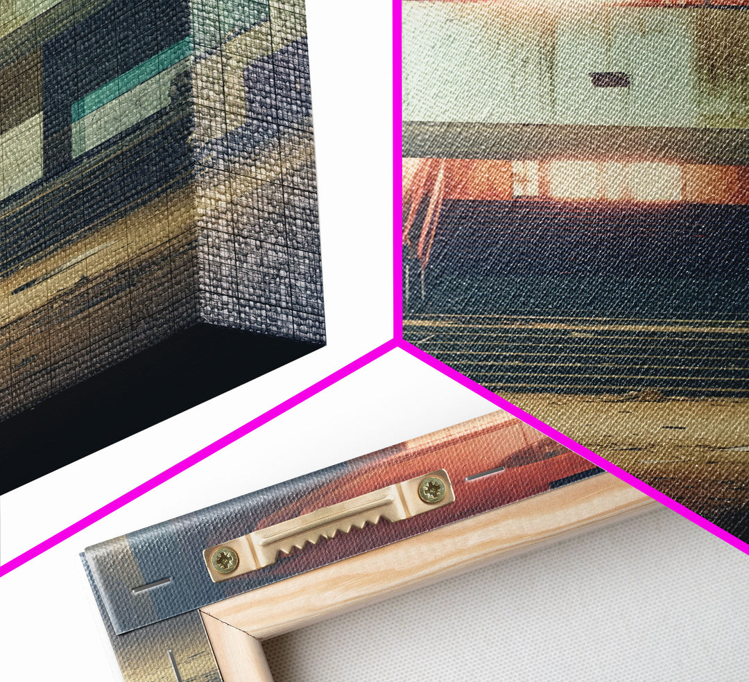 Abandoned Building, Retro Wall Canvas Print, Wall Hanging, Portrait Art, Volleyball Mom, Tiny House Decor, Family Gift, Spooky Room Decor