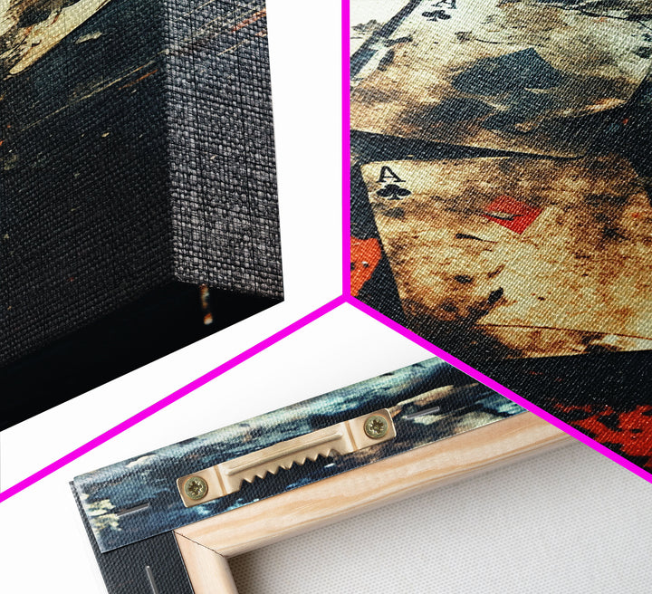 Playing Card Print, Playing Cards, Canvas Print, Wall Hanging, Portrait Art, Poker Wall Art, Poker Cards, Man Cave Wall Art, Dorm Wall Art