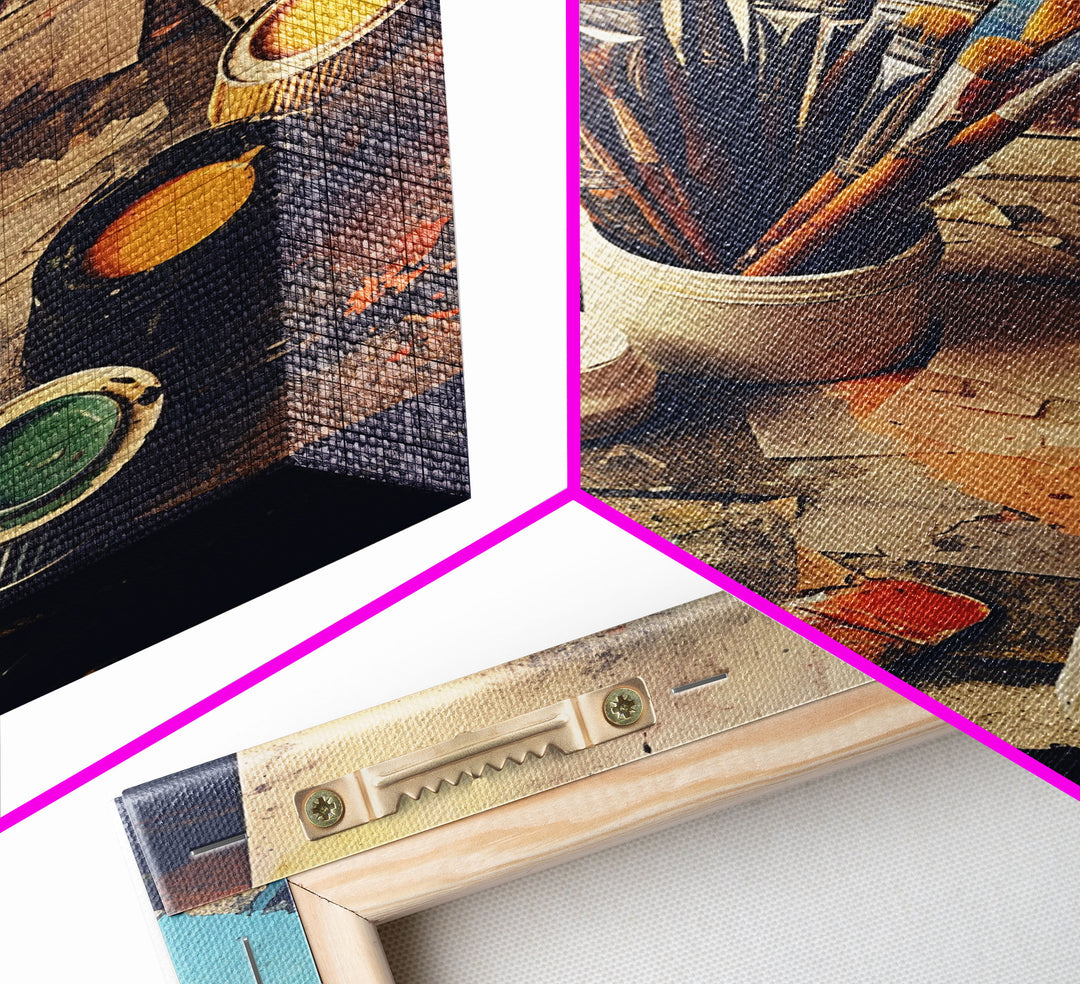 Paint Brush, Paint, Canvas Print, Wall Hanging, Portrait Art, Art Room Wall Art, Tiny House Decor, Craft Room Decor, Living Room Prints