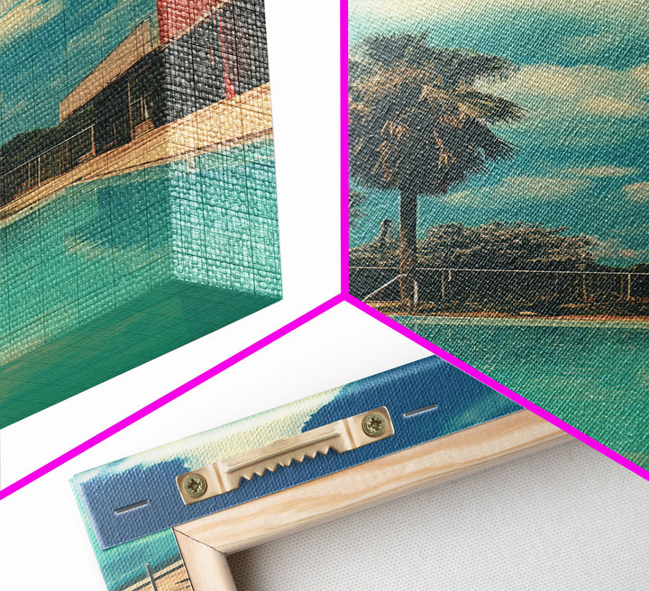 Los Angeles Pool, Retro Photography Print, Framed Canvas Art, Retro Decor, Retro Vibes