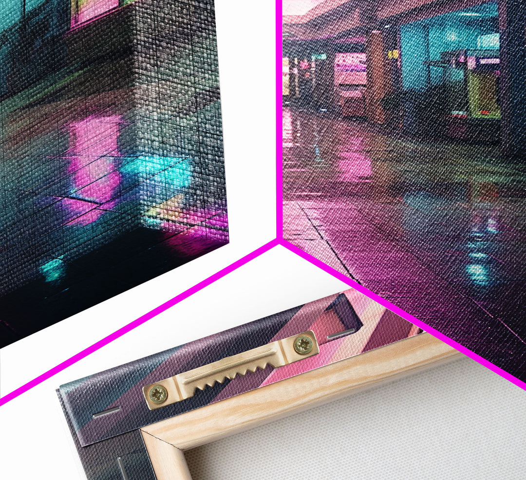 Photo Of A 1980s Mall, Framed Canvas Print, Liminal Spaces, Vaporwave Aesthetic Wall Art, Game Room Decor