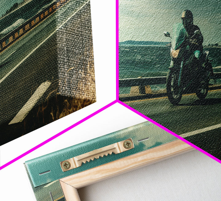 Scenic California Highway Drive Wall Art, Frame Canvas Print, Motorcycle Cruise, Motorcycle Rider Gift Idea