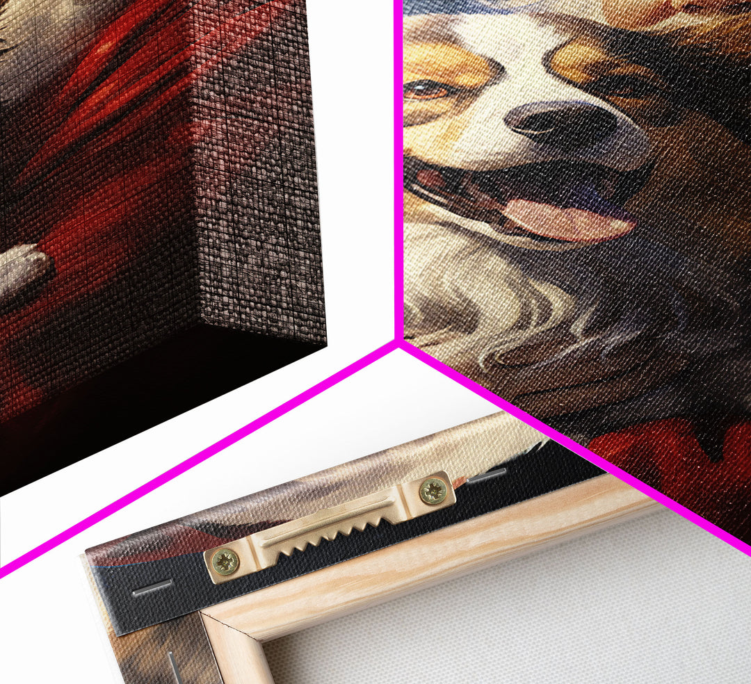 Santa Claus And His Corgi, Christmas Wall Art, Christmas Dog, Winter Wall Art, Santa Decor, Santa Art Print, Farmhouse Christmas