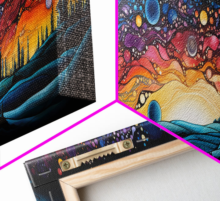 Abstract Galaxy Print, Framed Wall Art, Canvas Print, Van Gogh Inspired Art, Astronomy Gift, Living Room Decor, FREE SHIPPING