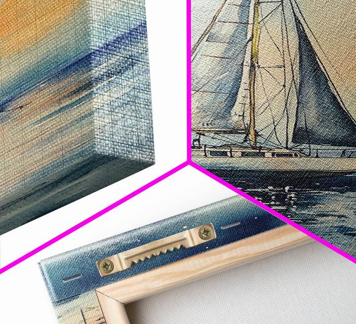 Sailboats In The Winter, Lake House Decor, Colorful Christmas Wall Art, Winter Decor, Holiday Art, Holiday Decor, Christmas handmade Art