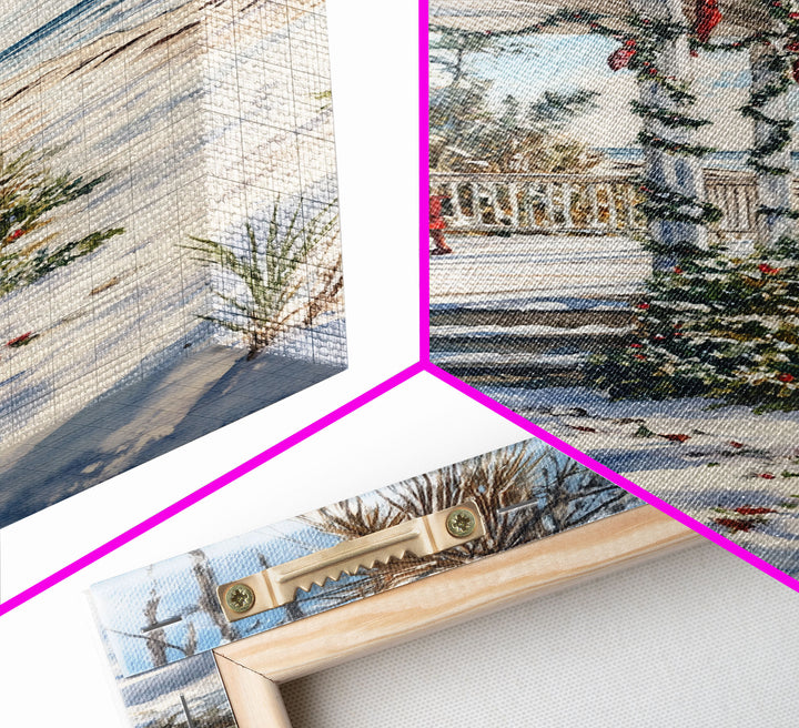 Surf Shack Decorated For Christmas, Tropical Christmas Wall Art, Canvas Print, Framed Wall Art, Christmas Vintage, Christmas Vacation Art