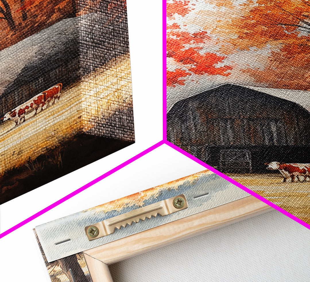 Fall Decor, Barn Amongst The Falling Leaves, Farmhouse Decor, Fall Art, Autumn Decor, Thanksgiving Seasonal Wall Art