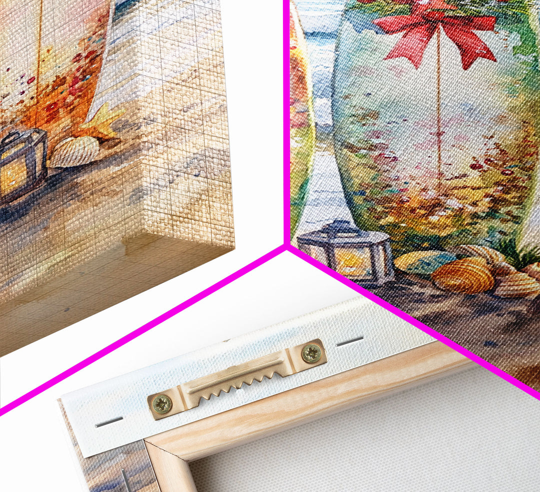 Sailboats With Autumn Reflections Framed Canvas Print Fall Nautical Wall Art Coastal Decor Best Gift Idea Seasonal Holiday Wall Art