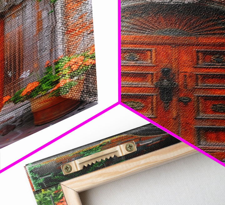 Change23. Mexican Wall Art, Framed Canvas Print, Old Town Mexico Architecture Wall Art, Framed Art