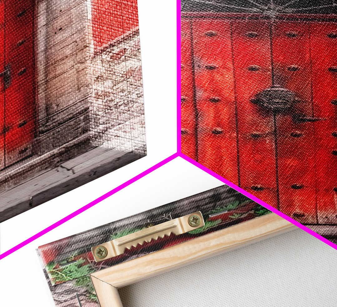 Change1 Mexican Wall Art, Framed Canvas Print, Old Town Mexico Architecture Wall Art, Framed Art