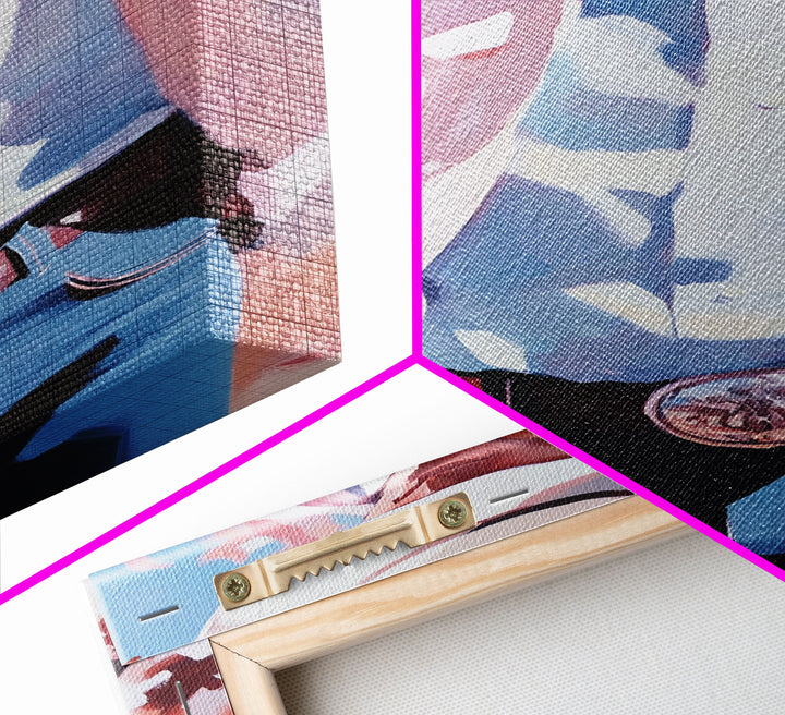 Cowboy Christmas Art Framed Canvas Print, Minimalist Holiday Decor Perfect Seasonal Gift Idea Wall Art 2024