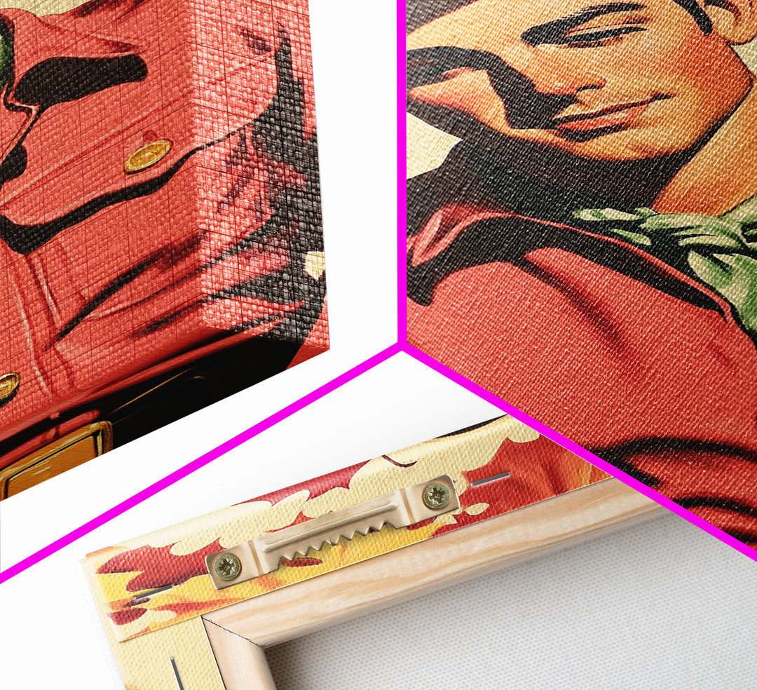 Vintage Fall Cowboy Framed Canvas Print - Retro Country Art Perfect Gift Idea 2024 Fall Decor - Warm Autumn Colorful Wall Art