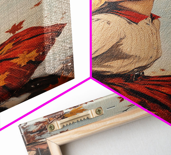 Retro Cowgirl with Snowy Background Canvas Print, Winter Wonderland Art, Christmas Wall Art, Seasonal Holiday Decor, Vintage Christmas Print