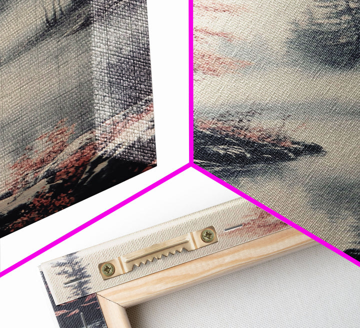 Canvas Print of Serene Winter Landscape with Snow and Bare Trees, Winter Wall Art, Moody Landscape, Gift Idea, Minimalist Seasonal Decor