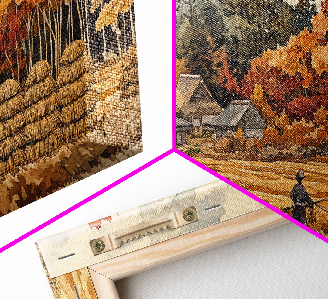 Harvest in Autumn Glory - holiday decor, rustic Christmas decor, country Christmas decor, Christmas scene art, seasonal wall art