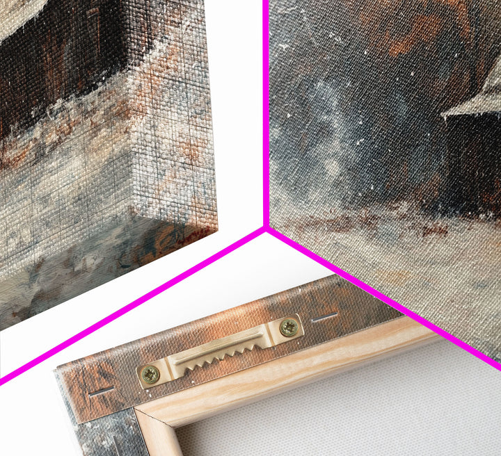 Cowboy On The Farm, Framed Canvas Print Fall Cowboy Wall Art Above Sofa Decor Moody Fall Western Wall Art