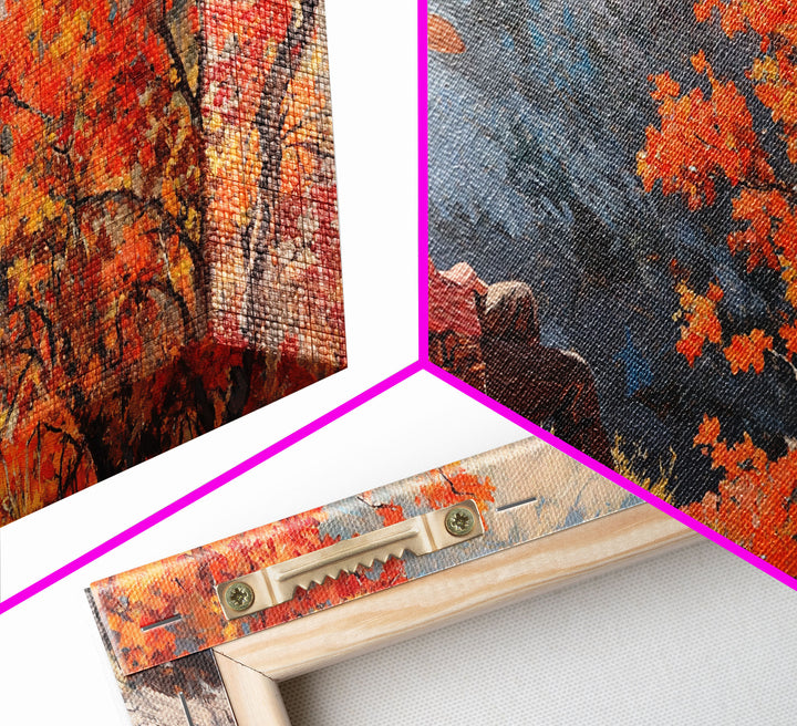 Western-inspired Framed Canvas Print of a woman with horses in a snowy landscape, perfect as rustic Christmas or winter holiday wall decor