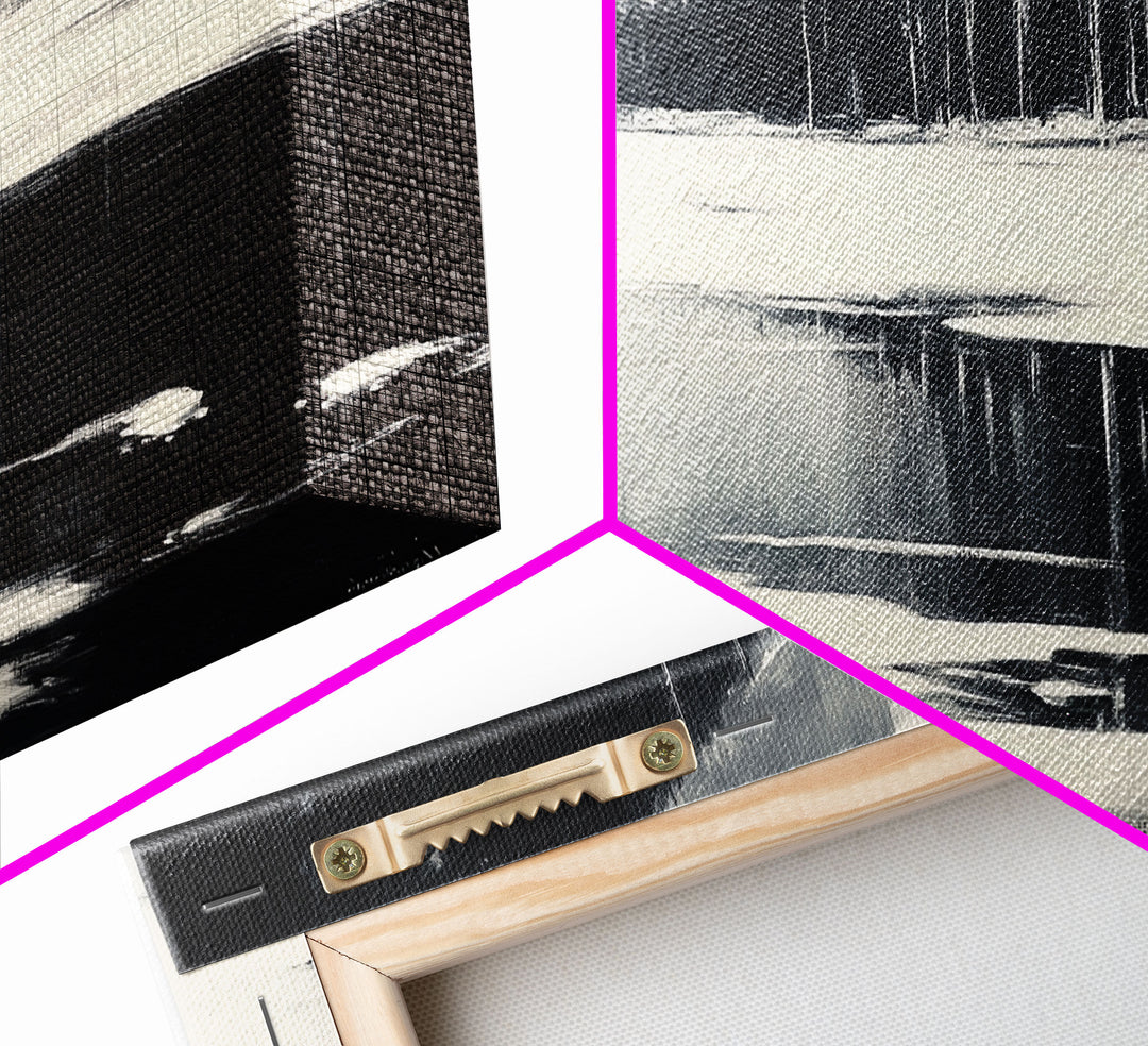 Snowy Framed Canvas Print of a woman in a cowboy hat holding a hot drink in a winter forest setting, rustic holiday decor and wall art