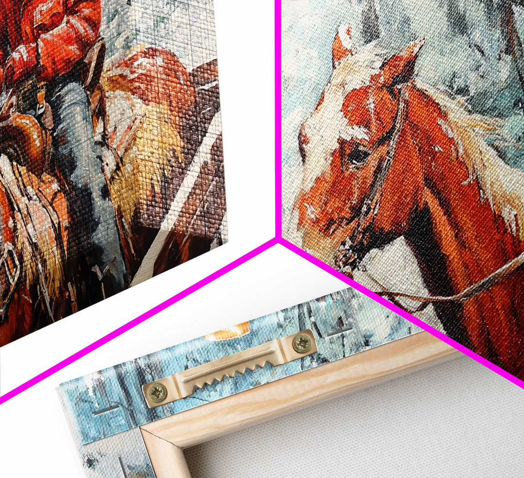 Minimalist Framed Canvas Print of a woman in a pink blouse and cowboy hat, offering modern farmhouse decor art with a hint of rustic charm