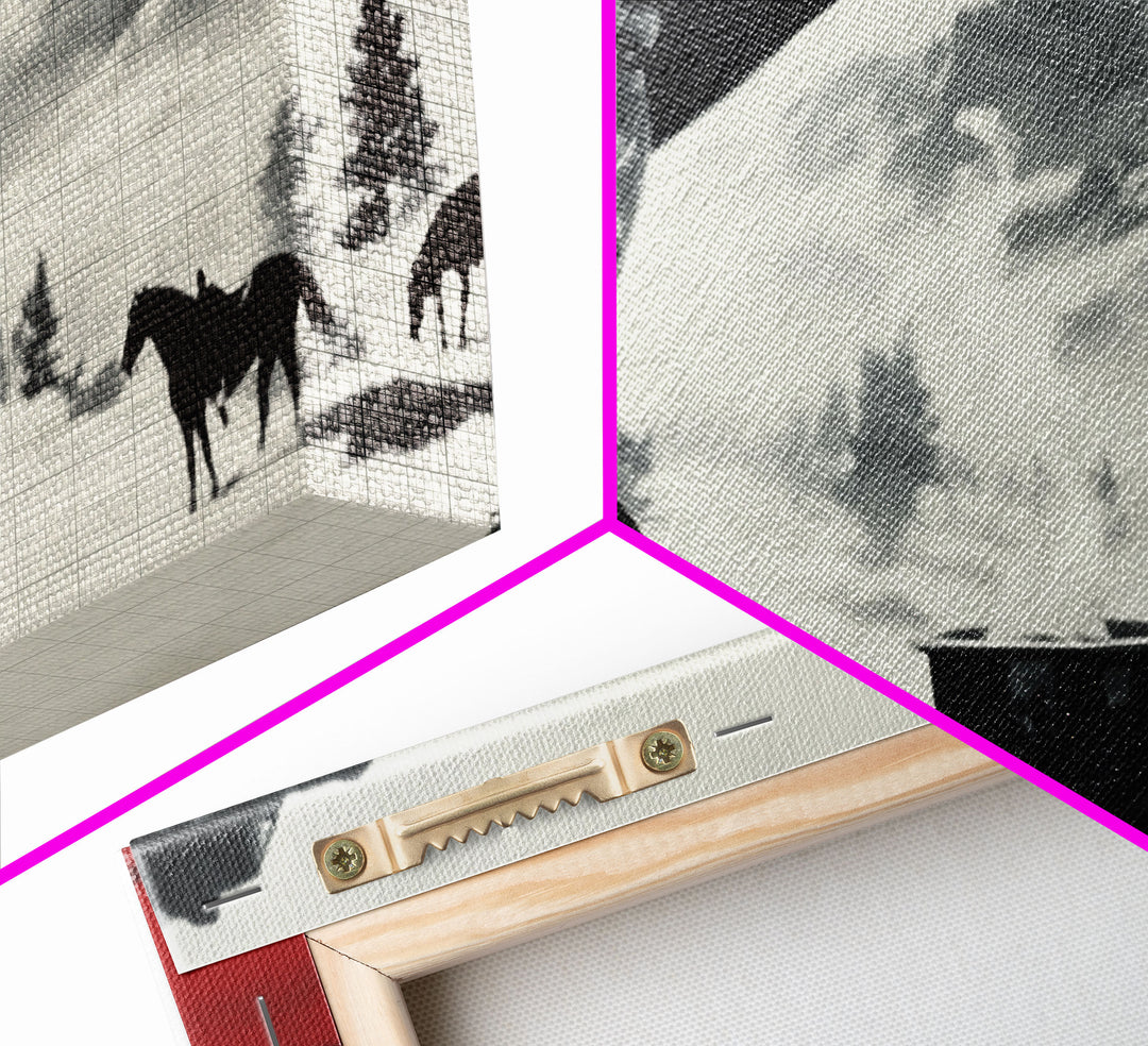 Cozy Cottage in Misty Autumn Countryside Framed Canvas Print, Perfect Rustic Artwork to Bring Warmth and Tranquility Into Your Home