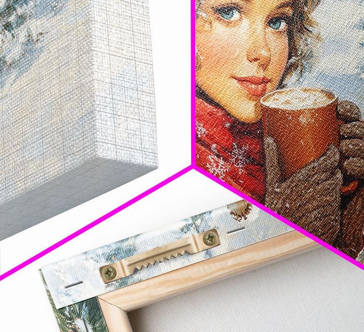 Autumn Meets Winter Framed Canvas Print Featuring Orange and Red Foliage, Adding a Unique Blend of Seasonal Colors to Your Wall Decor