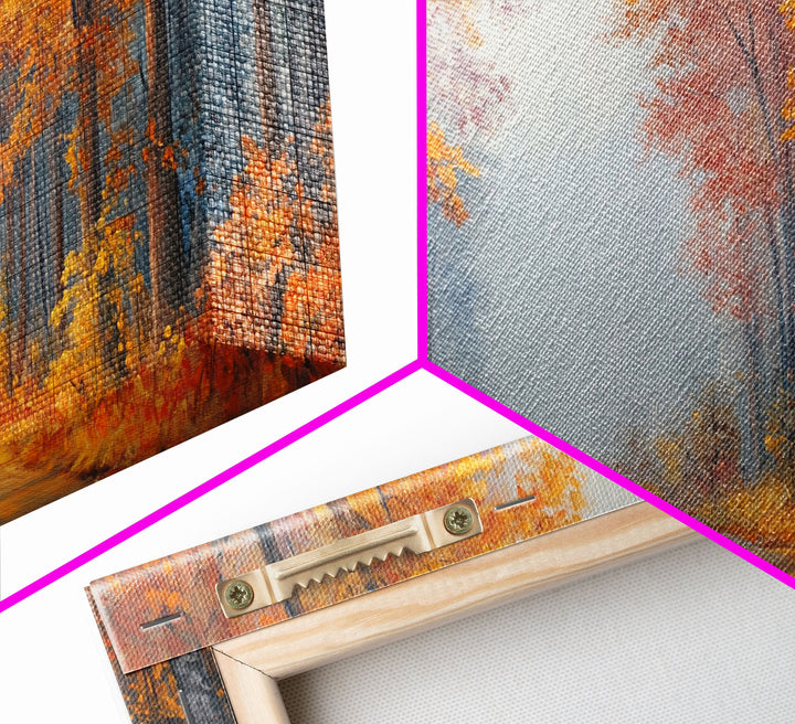 Fall In The Forest, Moody Landscape Painting, Watercolor Painting, Framed Canvas Print, winter wonderland wall art for cozy Christmas decor