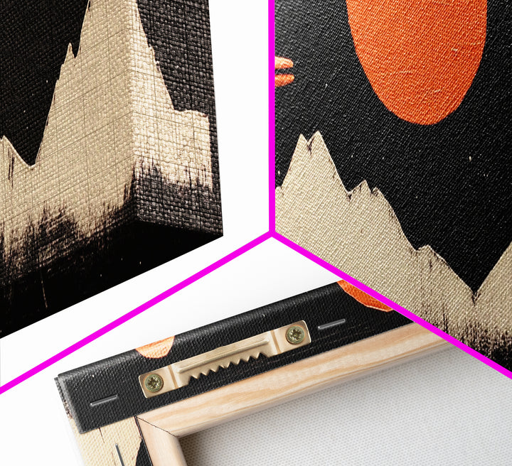 Cute  Nursery Decor - Boy's Room Wall Art - Panoramic Flying Saucers or UFOs Art Print - Framed Canvas