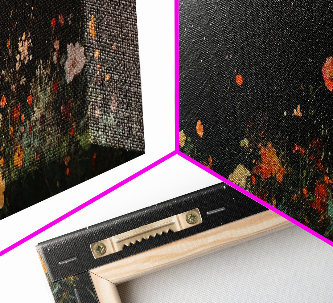 Bunch of Wild Flowers Under a Starry Night Sky, Boho Farmhouse, Eclectic Decor, Kitsch Wall Art, Modern Farmhouse Wall Art