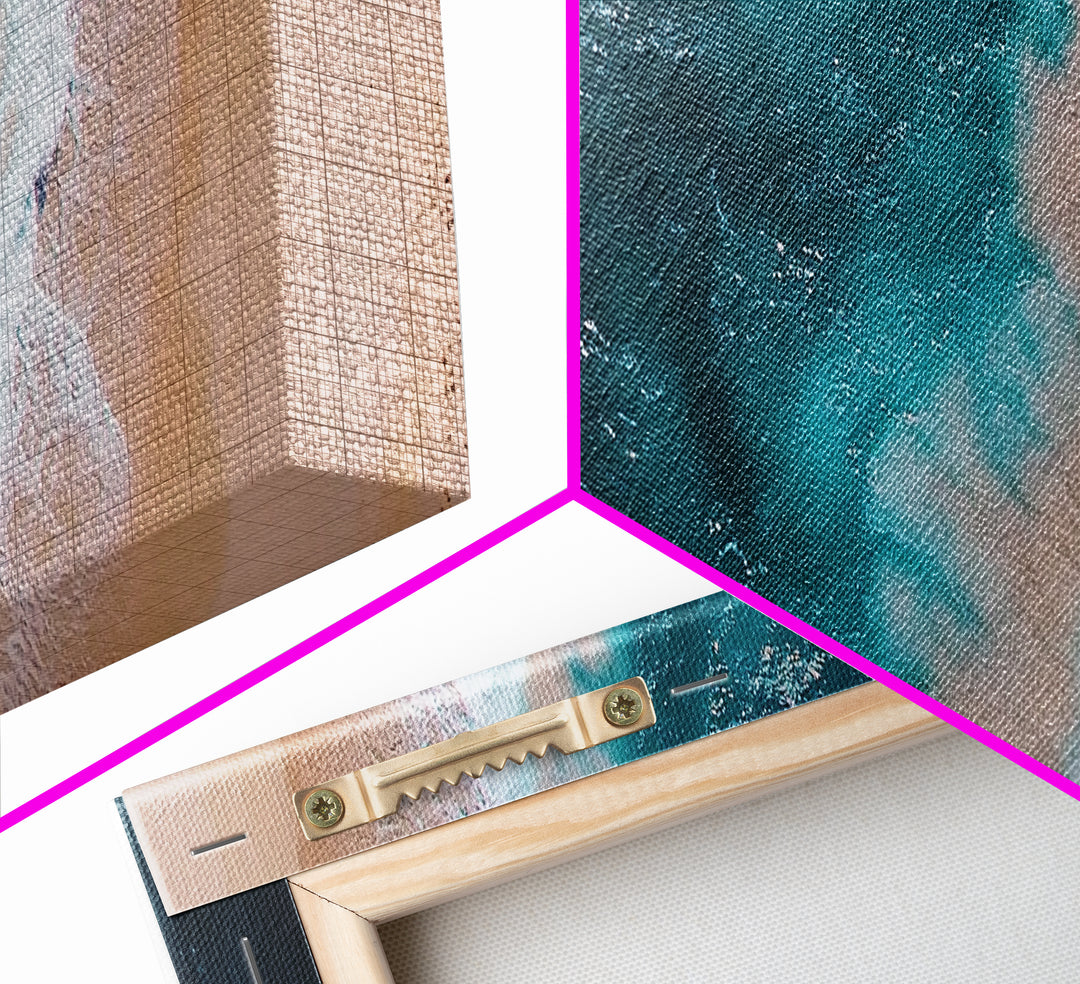 Bird's Eye View Of The Beach, Framed Canvas Print, Nautical Seascapes Decor, Panoramic Extra Wide Wall Art