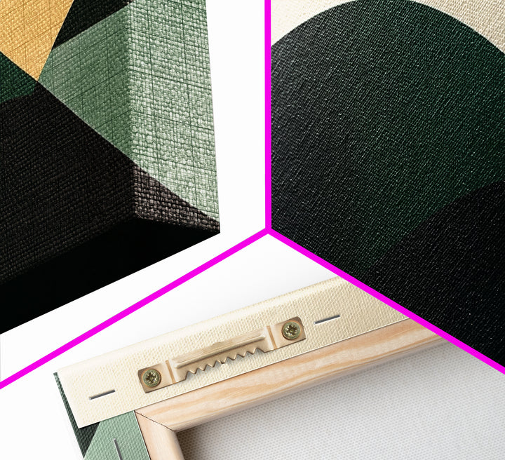 Abstract Mid-Century Modern Geometric Shapes Wall Art, Framed Canvas Print, Mid Century Modern Home Decor, Above Sofa or Bed Boho Art