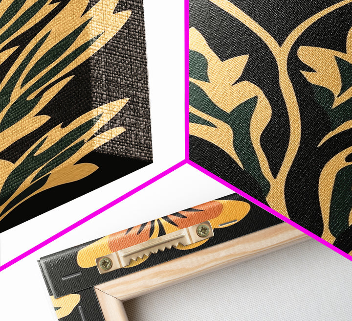 Beautiful Boho Wild Flower Wall Art Canvas Print, Framed Canvas Wall Art Botanical Print Boho Minimalist Home Decor For Living Room